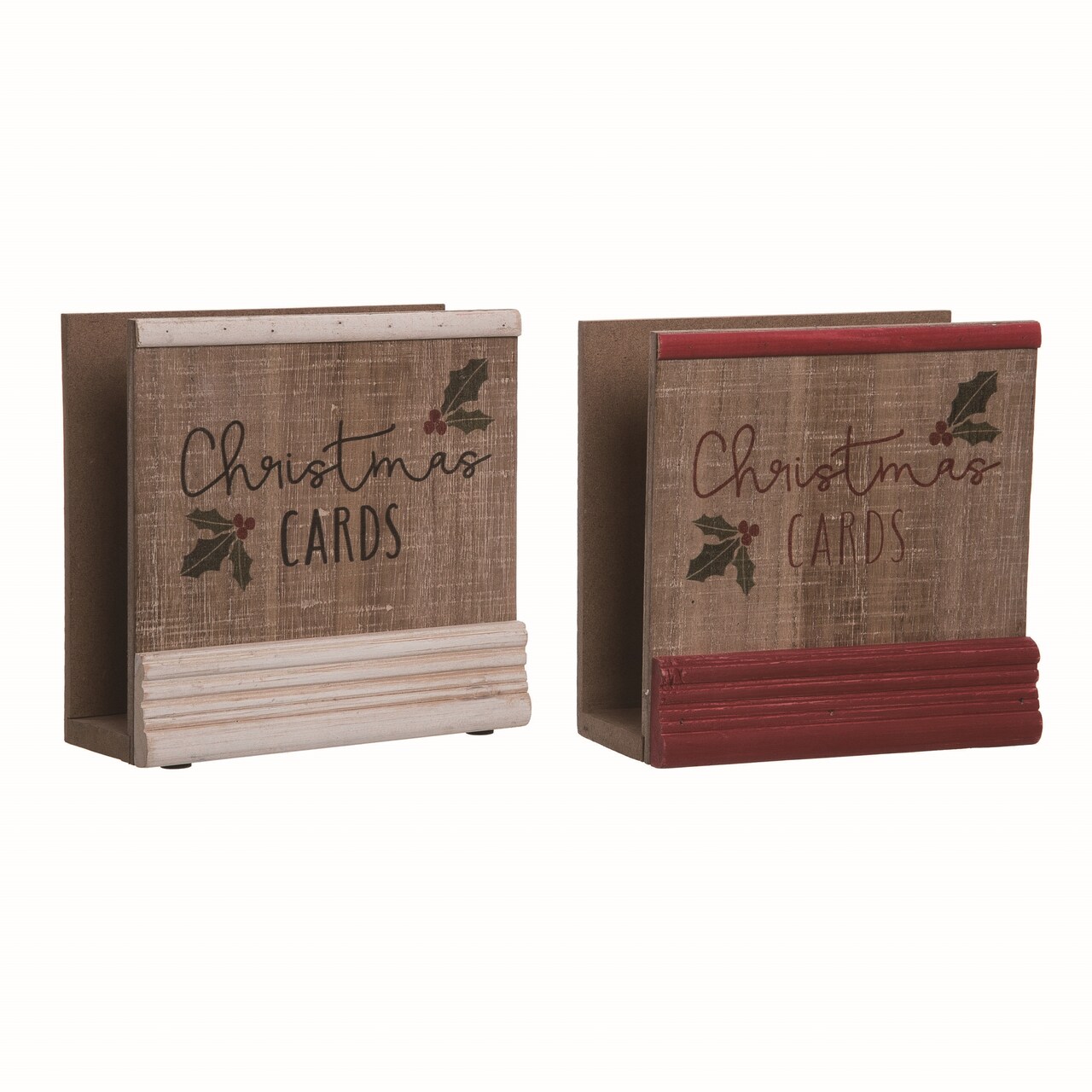 Wood Rustic Christmas Card Holder Set of Two Home Decorations